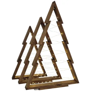 Weihnachtsschmuck Set aus 3 Weihnachtsbäumen mit LED. Skandinavische Weihnachtsschmuck