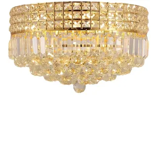 MSSIAN Moderner Goldener Deckenleuchter, 5 Flammig Gold Kronleuchter, Runde Eleganter Kronleuchter Gold D42 cm E14, Premium Rund Kronleuchter für Wohnzimmer, Esszimmer, Flur & Kaffeebereich