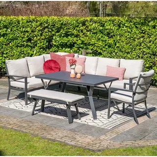 Garden Impressions Sergio Lounge Dining Set 3-teilig – Aluminium Lounge-Essgruppe für Terrasse - Garten