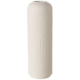 Boltze Home Blumenvase Aliette 25 cm , Creme , Keramik , 25 cm , Dekoration, Vasen, Keramikvasen