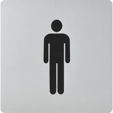 WC Symbol Mann selbstklebend, 100 x 100 mm, Kunststoff alufarbig