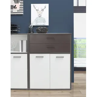 Forte Keflav 84,5 x 115,1 x 41,5 cm weiß / grau