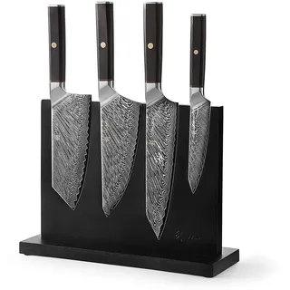 Wakoli Culinary Asia I 5-teiliges Messer-Set I 4 Küchenmesser - magnetischer Messerblock