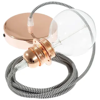 Creative Cables Rz04 Zigzag Diy 2 M Hängeleuchte Pendel Für Lampenschirm - Black / Copper - One Size