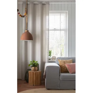 ELBERSDRUCKE blickdichter Ösenschal FD Lino 19 Dunkelbeige- Taupe 255x140 cm Vorhang für Wohnzimmer Schlafzimmer Flur 196028
