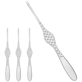 Alessi Hummerstifte 4er Set COLOMBINA FISH, 3.00 x 22.50 x 10.00 cm, Silber