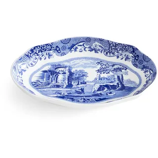 Spode Italienische Gurkenschale, Porzellan, 21,6 cm, mit Schnörkelrand und Landschaftskunstwerk, elegantes kleines Servierstück für Unterhaltung und Esszimmer, tolles Geschenk für Sammler