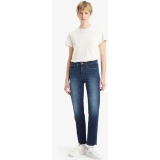 Röhrenjeans LEVI'S "312 SHAPING SLIM", Damen, Gr. 32, Länge 32, blau (crushed poppy), Denim/Jeans, Obermaterial: 80% Baumwolle, 14% Polyester, 6% Elasthan, slim fit lang, Jeans Röhrenjeans, Schmale Shaping Slim Form