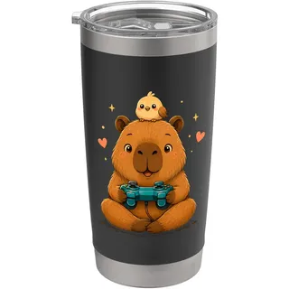 Netter Gaming-Capybara-Kawaii-Spieler Animal Capybara-Spieler Doppelwandiger Edelstahl-Thermobecher