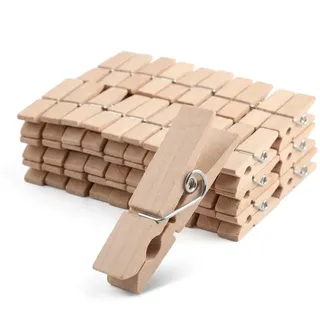 HstiaLving 100 Stück Mini Wäscheklammern Holz 2,5cm - Kleine Holzklammern Natur für Fotowand, DIY Basteln & Deko - Robuste Zierklammern für Adventskalender, Fotos Aufhängen & Hochzeitsdeko