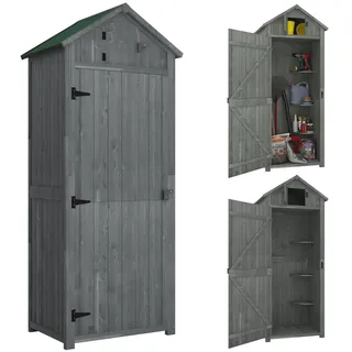 Outsunny Geräteschrank 0,77 x 0,54 m Grau, Grün