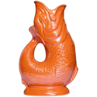 Gluckigluck Karaffe mit „Gluck-Gluck“-Geräusch 27,5/17/9,5 cm , Orange , Keramik , Tiere , 1.2 L , Organisch , handgemacht , Geschirr, Kannen & Karaffen, Wasserkaraffen & Krüge