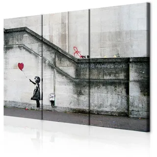 decomonkey Wandbilder Banksy Ballon 90x60 cm 3 Teilig Wandbild Groß Büro | Leinwandbild XXL, Deko, Wohnzimmer, Schlafzimmer, Wanddeko, Leinwand, Pictures For Wall, Poster, Wall Painting, Street Art