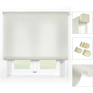 Blindecor Ara Premium | Hochwertiges durchscheinendes glattes Rollo - Stein, 170 x 190 cm (BxH) | Stoffgröße 167 x 185 cm . Rollos premium für fenster