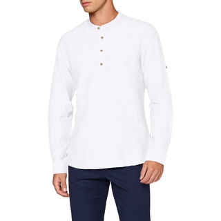 ONLY & SONS Herren Langarmshirt ONSCAIDEN - Slim Fit XS S M L XL XXL Beige Weiss, Größe:XL, Farbe:White 22009883