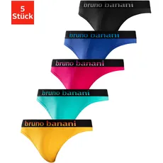 Bild String Streifen Logo black/green/pink/blue/yellow S 5er Pack