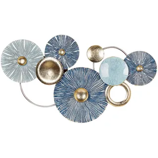 Beliani Wanddekoration Metall blau/gold Actinium , Blau , Mode , Freiform , 90x51x7 cm , Bilder & Rahmen, Bilder, Dekopaneele