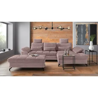 OTTO home »Costello L-Form, B: 301 cm mit Sitztiefen-, Armteilverstellung &« 3 Nierenkissen, optional Bettfunktion & Bettkasten,