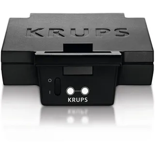 Krups FDK461 Sandwichmaker – Dreiecks-Sandwichtoasts, Keramik-Antihaftplatten, 850W, extra tiefe Form für leckere Gourmet-Sandwiches, schnelles Erhitzen, platzsparend, Standard, schwarz