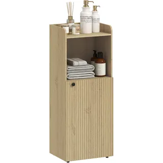 Homcom Badezimmerschrank 31 x 104 cm Beige/Schwarz