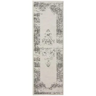 benuta Vintage-Läufer, Creme, Grau, Kunststoff, Vintage, Boho-Style, Retro - Pflegeleicht für Wohnzimmer Schlafzimmer