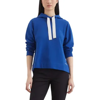 Marc O'Polo Damen Hoodie aus Bio-Baumwolle mit Breiten Kordeln, Blau (Shiny Blue), XL