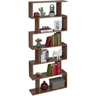 Relaxdays Bücherregal 80 x 23 x 190,5 cm Braun