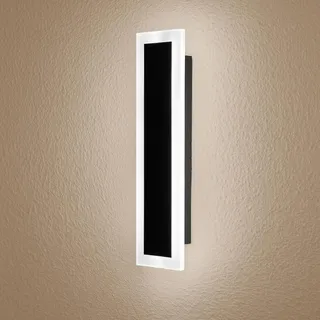 LUMILED LED Außenwandleuchte Schwarz 30cm 9W 4000K Neutralweiß IP65 Wandleuchte Wasserdicht Modern Aufputz Wandbeleuchtung Außenbeleuchtung Hauswand Gartenfassade Eingangsbereich Terrassen Balkon 230V - Weiß, Schwarz