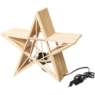 Dekostern "Stern", beige (natur), T:15cm Ø:36cm, Bambus, Dekosterne, Dekostern, Ø ca. 36 cm, mit Fassung E27