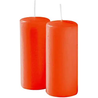 12 Stumpenkerzen Durchmesser 5 cm Höhe 15 cm - Farbe Orange Kürbis - Brenndauer 48 Stunden - nicht parfümiert - Cereria Di Giorgio