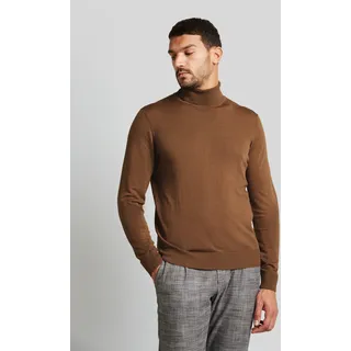 bugatti Rollkragenpullover aus 100 % Merinowolle, braun