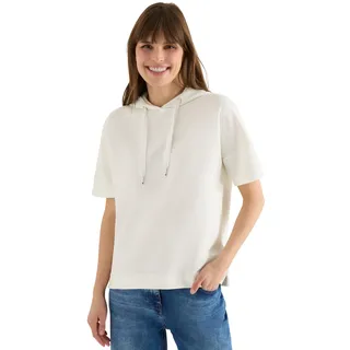 Cecil T-Shirt mit Kapuze und Struktur Vanilla White L
