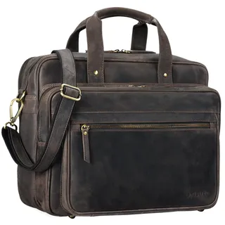STILORD Herren-Businesstasche aus Leder braun - große 15,6 Zoll Laptoptasche - Männer-Aktentasche - Vintage Umhängetasche aus Rindsleder 'Walt'