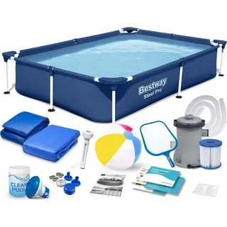 Rechteckiger Rahmen Pool 221x150x43 cm 16in1 Bestway 56401N