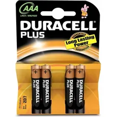 Duracell Akkus LR03/AAA/MN2400 K4 Basic LR03 AAA MN2400 - Batterie - Micro (AAA) (4 Stk., 2/3 AAA), Batterien + Akkus
