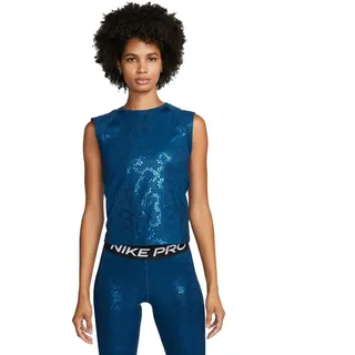 NIKE DQ6174-460 W NP DF SS TOP Sparkle T-Shirt Damen Blau Größe S