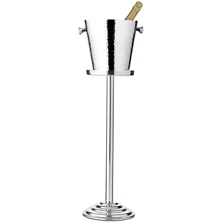 EDZARD Sektkühler Valencia, gehämmert, mit Ständer, Edelstahl, mit Griffen, für 1 Flasche - Getränkekühler, Flaschenkühler, Weinkühler, Champagner Kühler, Eiseimer