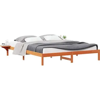 Bettgestell mit Nachttischen Wachsbraun 200 x 220 cm - Braun