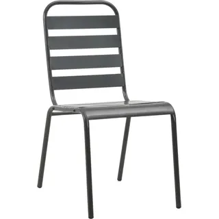 vidaXL Stapelbare Gartenstühle 2 Stk. Stahl Grau - Grau