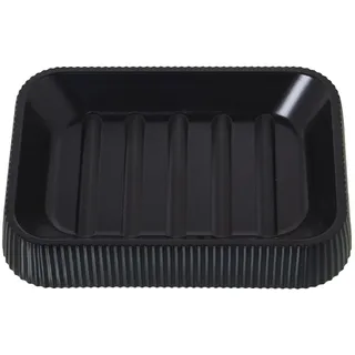 DRW Seifenschale aus Acryl, Schwarz, 2,5 x 13 x 9 cm