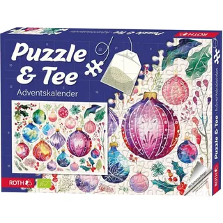 Roth Adventskalender Puzzle & Bio-Tee Motiv Baumschmuck