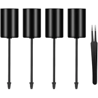 4 Stück Schwarz Adventskranz Kerzenhalter für Stabkerzen, Stabkerzenhalter Christmas Weihnachten Deko,Kerzenleuchter,Saisonale & Nordische Dekoration Zum Basteln gut geeignet( Enthält Pinzen)
