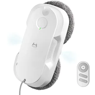 Hutt DDC56 Fensterputzroboter Doppelstrahl mit Ultraschall Sprühfunktion, Elektrischer Fensterputzer Fernbedienung mit Doppelter Wassertank Tank, Fensterkantenerkennung