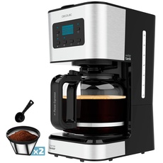 Cecotec Programmierbare Tropfkaffeemaschine Coffee 66 Smart Plus. 980W, Fassungsvermögen 12 Tassen, ExtemAroma-Technologie, AutoClean-Funktion, Edelstahldesign, LCD-Bildschirm, 1,5L Fassungsvermögen