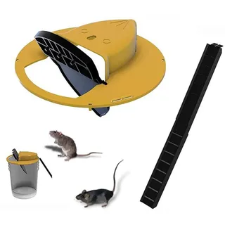 Mausefalle,Mausefalle mit Eimerdeckel, faltbare Mausefalle mit automatischem Deckel, mit Neigung, automatischer Reset.