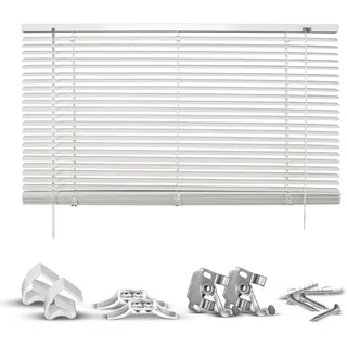 Jalousie GOOD LIFE "Matti" Gr. 27, grau (hellgrau, hellgrau, weiß), B:90cm H:160cm, Jalousien, Jalousie, Klemmfix-Jalousie aus Aluminium