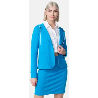 pm selected Damen Kurzblazer Sportliches Sakko Business Hoodie Blazer mit Kapuze - Reverskragen & Zugband PM21