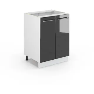 Vicco Unterschrank Fame-Line 60 x 82 x 51,6 cm Anthrazit Hochglanz