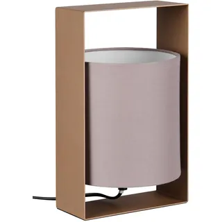 Reality Leuchten Tischleuchte Pail R55751065, Metall Coffee, Schirm Stoff Taupe, exkl. 1x E27