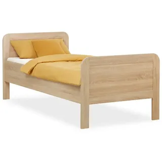 Homestyle4u 2409, Komfortbett 90x200 Bett Senioren Seniorenbett Komforthöhe Natur Holz Massiv extra hoch